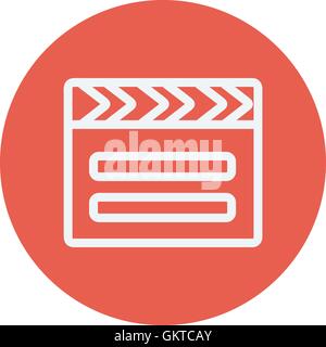 Clapboard thin line icon Stock Vector