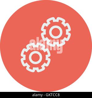 Gears thin line icon Stock Vector