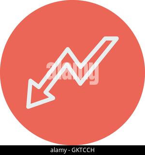 Lightning arrow downward thin line icon Stock Vector