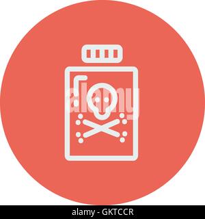 Bottle of poison thin line icon Stock Vector