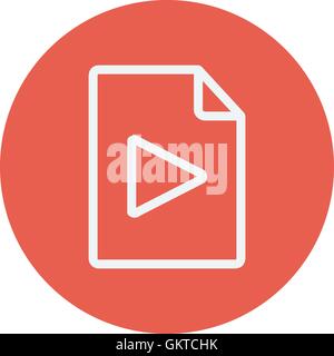 Folded edge with arrow thin line icon Stock Vector