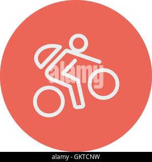 Mountain bike rider thin line icon Stock Vector