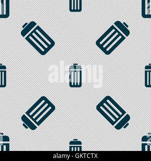 The trash icon sign. Seamless pattern with geometric texture. Vector Stock Vector