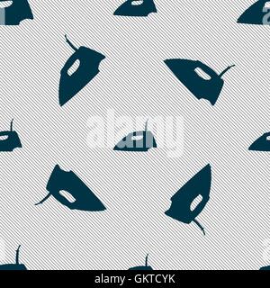Iron icon sign. Seamless pattern with geometric texture. Vector Stock Vector