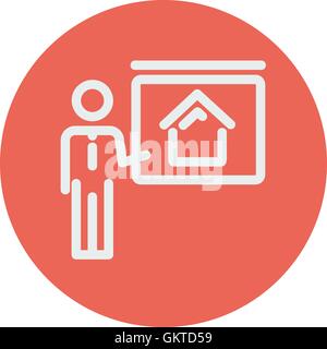 Real estate training thin line icon Stock Vector