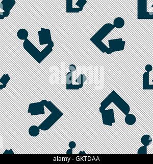 read a book icon sign. Seamless pattern with geometric texture. Vector Stock Vector