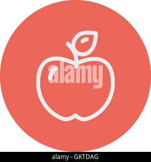 Apple thin line icon Stock Vector