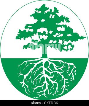 Tree with roots background ecology vector concept Stock Vector