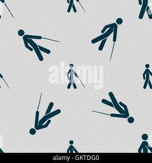 blind icon sign. Seamless pattern with geometric texture. Vector Stock Vector