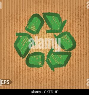 Vector recycle symbol with watercolor colors. Stock Vector