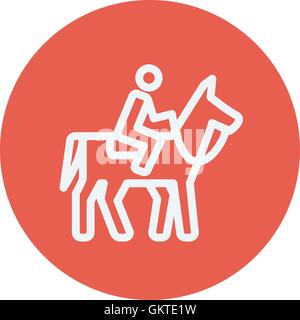 Horse race competition thin line icon Stock Vector