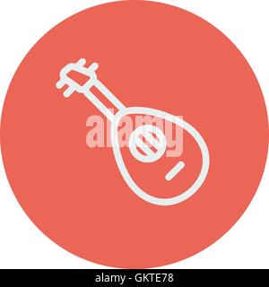 Mandolin guitar thin line icon Stock Vector