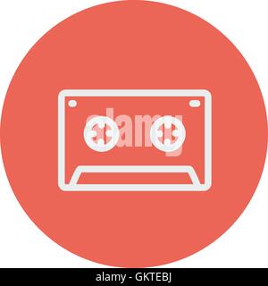 Cassette tape thin line icon Stock Vector