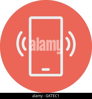 Mobile phone vibrating thin line icon Stock Vector