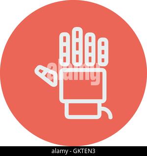 Robot hand thin line icon Stock Vector
