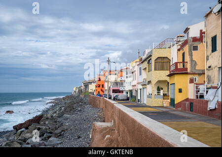 Colorful houses at Paul do Mar, Madeira island coast. Stock Photo