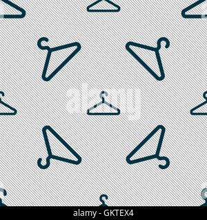 clothes hanger icon sign. Seamless pattern with geometric texture. Vector Stock Vector