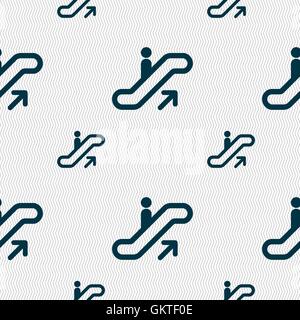 elevator, Escalator, Staircase icon sign. Seamless pattern with geometric texture. Vector Stock Vector