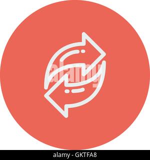 Exchanging arrow thin line icon Stock Vector
