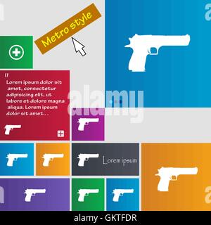 gun icon sign. buttons. Modern interface website buttons with cursor pointer. Vector Stock Vector
