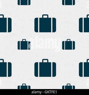suitcase icon sign. Seamless pattern with geometric texture. Vector Stock Vector