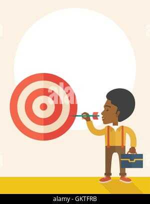 Working black man holding a target arrow Stock Vector Image & Art - Alamy