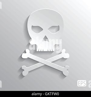 Vector monochrome skull icon for your business. Stock Vector