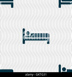 Hotel icon sign. Seamless pattern with geometric texture. Vector Stock Vector