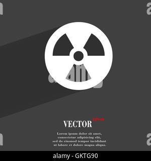 radiation icon symbol Flat modern web design with long shadow and space for your text. Vector Stock Vector
