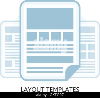 Isolated Flat Design Layout Templates Icon Stock Vector