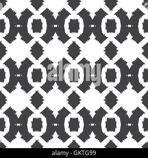 Vector Tribal Black White Textile Seamless Pattern Stock Vector