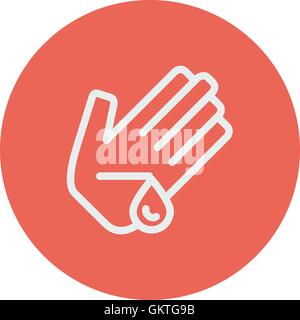 Wounded palm wash thin line icon Stock Vector