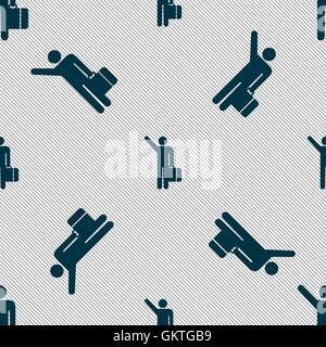 tourist icon sign. Seamless pattern with geometric texture. Vector Stock Vector