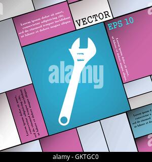 wrench icon sign. Modern flat style for your design. Vector Stock Vector