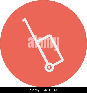 Luggage carrier thin line icon Stock Vector