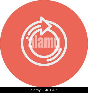 Circular arrow thin line icon Stock Vector