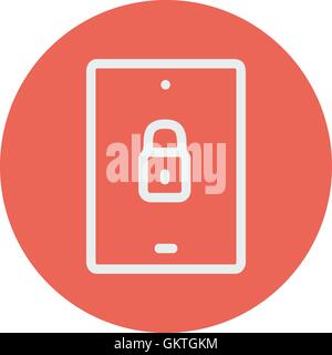 Smartphone locked thin line icon Stock Vector