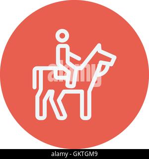 Horse riding thin line icon Stock Vector