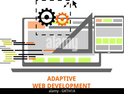 vector - adaptive web development Stock Vector