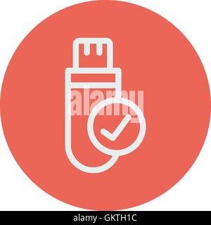 USB flash drive thin line icon Stock Vector