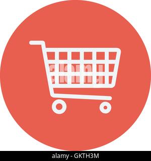 Shopping cart thin line icon Stock Vector