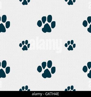 trace dogs icon sign. Seamless pattern with geometric texture. Vector Stock Vector