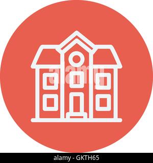 Two storey house building thin line icon Stock Vector