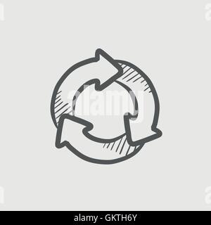 Arrow circle sketch icon Stock Vector