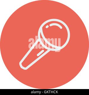 Wireless microphone thin line icon Stock Vector