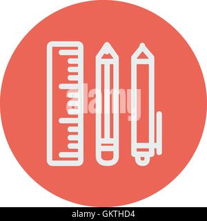 School supplies thin line icon Stock Vector