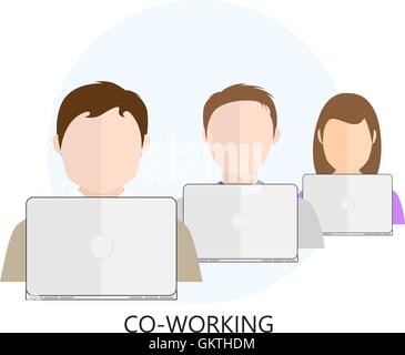 Co-working Icon Stock Vector