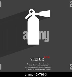 extinguisher icon symbol Flat modern web design with long shadow and space for your text. Vector Stock Vector