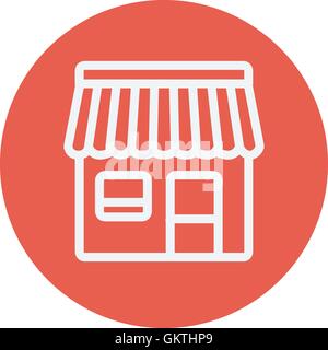 Store stall thin line icon Stock Vector