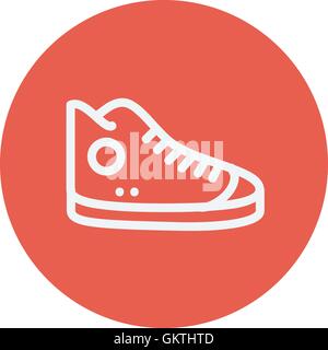 High cut rubber shoe thin line icon Stock Vector